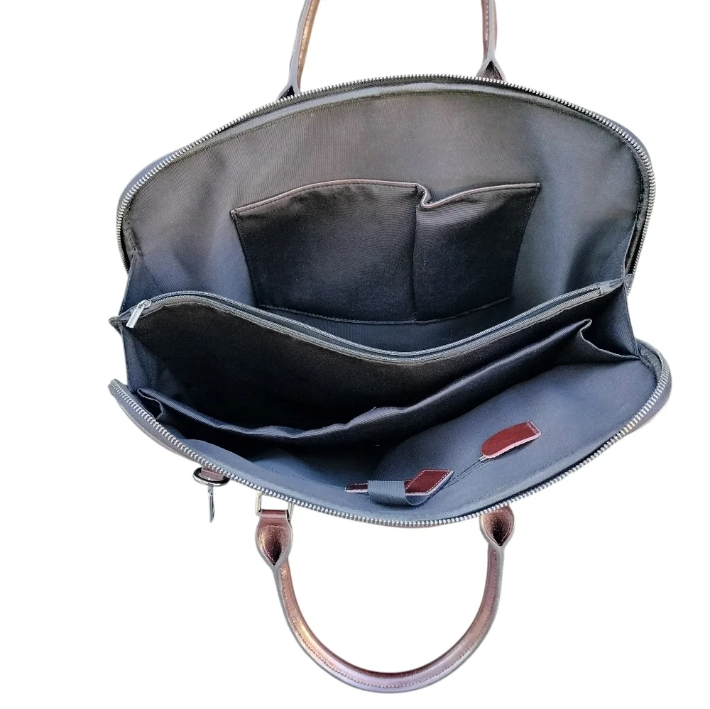 Blofinche Laptop Messenger shoulder bag Genuine Leather Briefcase 13.3 15.6 Inch